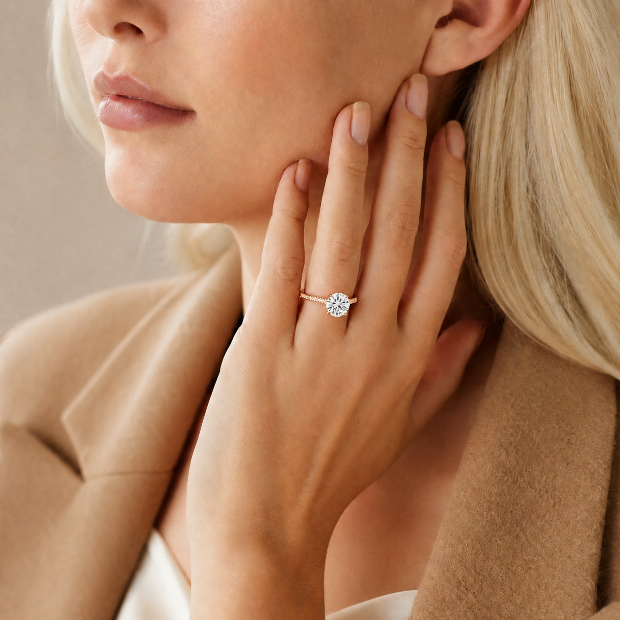 Basilica - Round - Rose/White Tone - Pavé