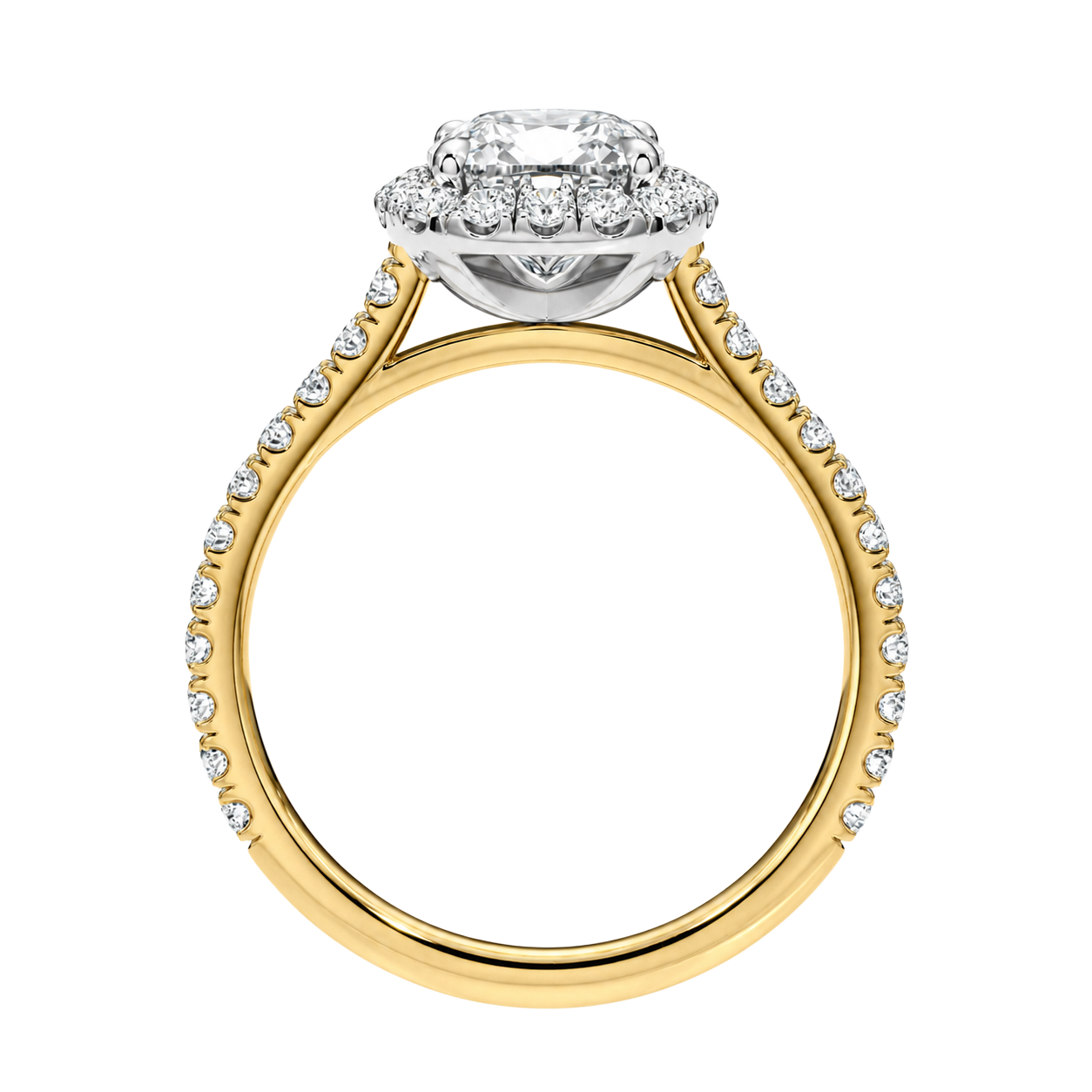 Cordelia - Cushion - Yellow / White Tone - Pavé
