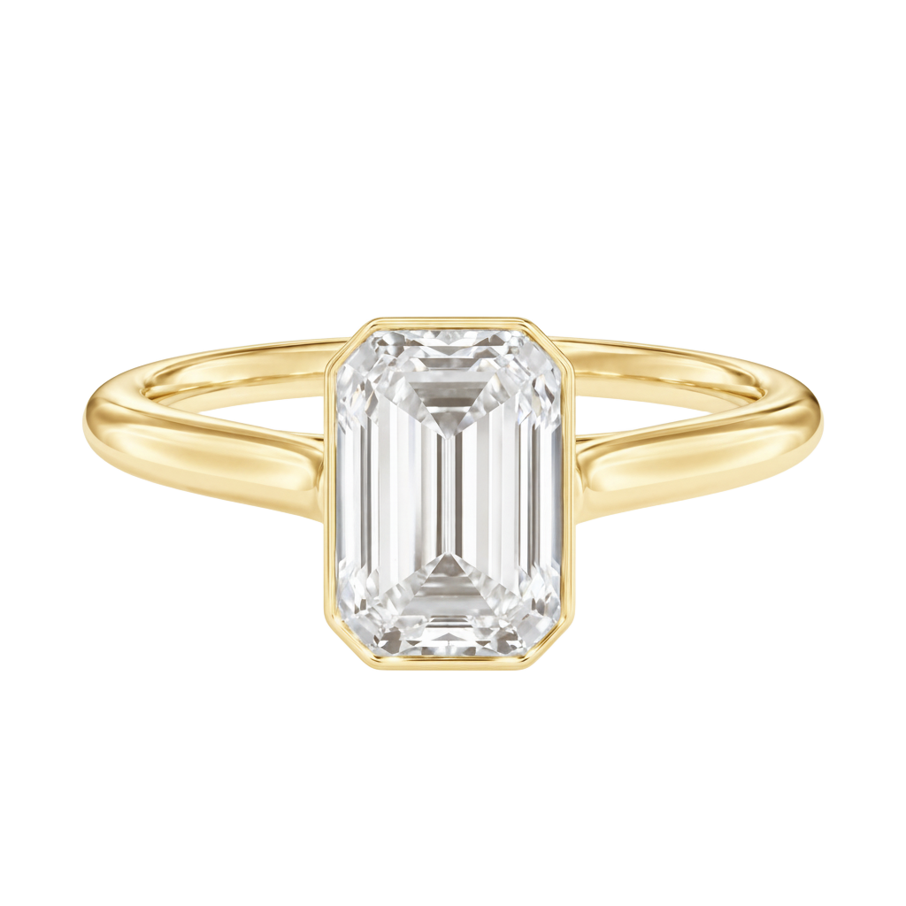 Solenne - Emerald - Yellow Gold - Plain