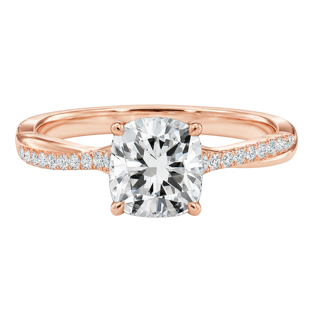 Wreath - Cushion - Rose Gold - Pavé