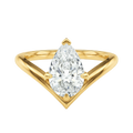 Blaire - Pear - Yellow Gold - Plain