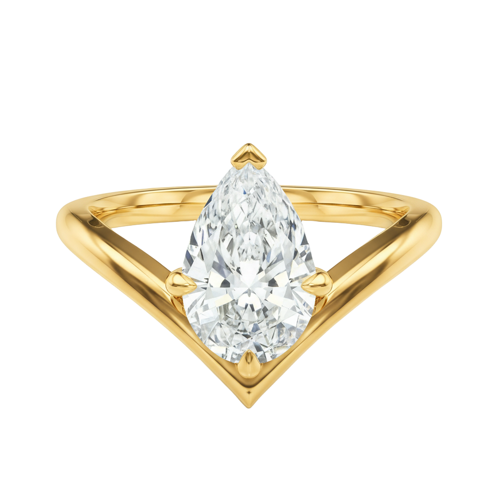 Blaire - Pear - Yellow Gold - Plain