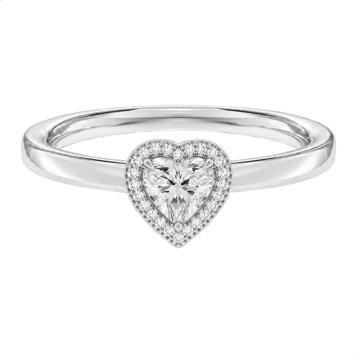 Deneuve - Heart - Platinum - Plain