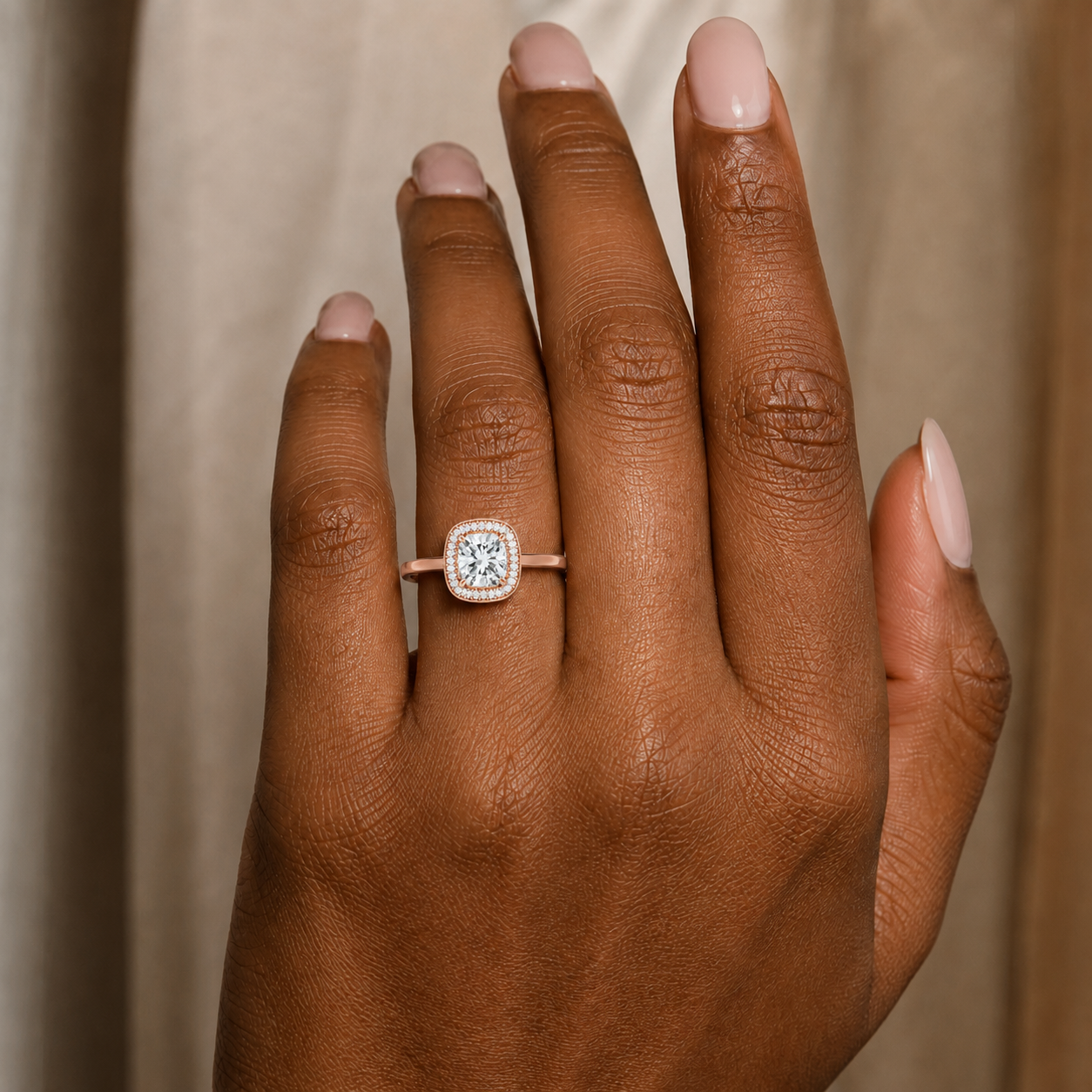 Deneuve - Cushion - Rose Gold - Plain