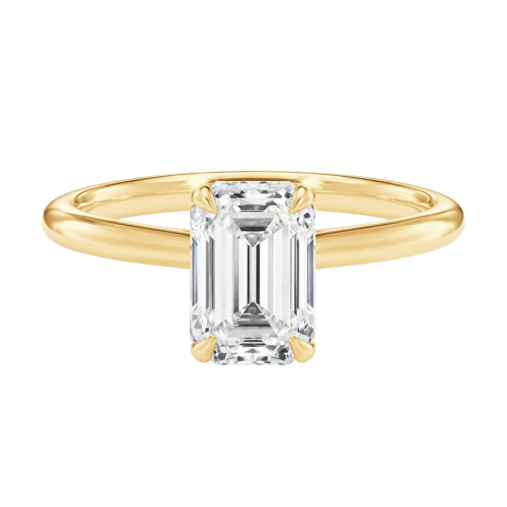 Talia - Emerald - Yellow Gold - Plain