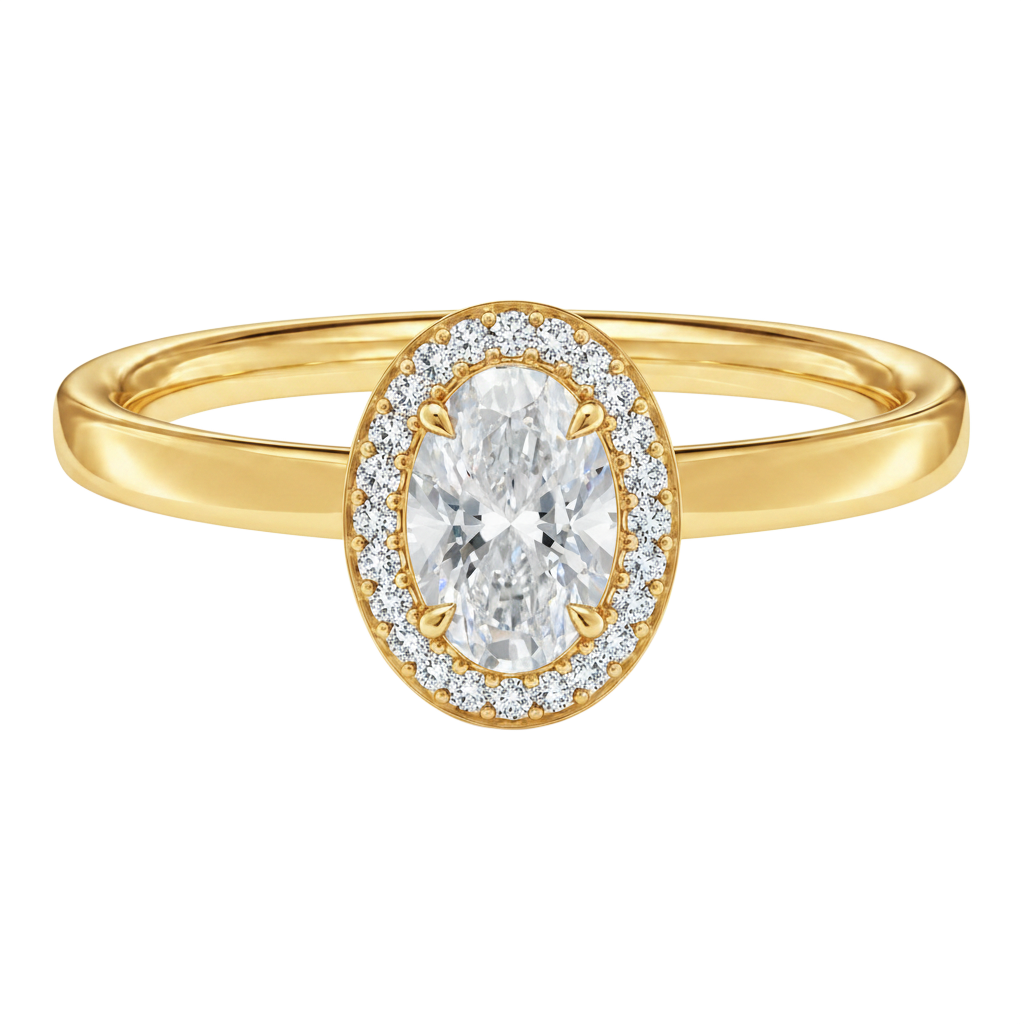 Deneuve - Oval - Yellow Gold - Plain