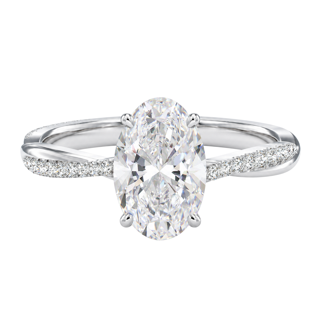 Wreath - Oval - Platinum - Pavé