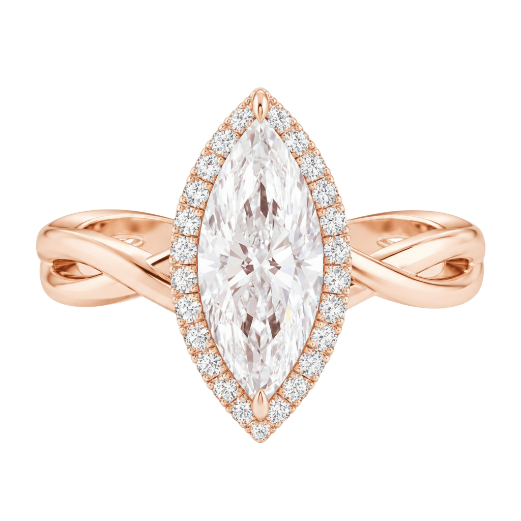Braid - Marquise - Rose Gold - Plain
