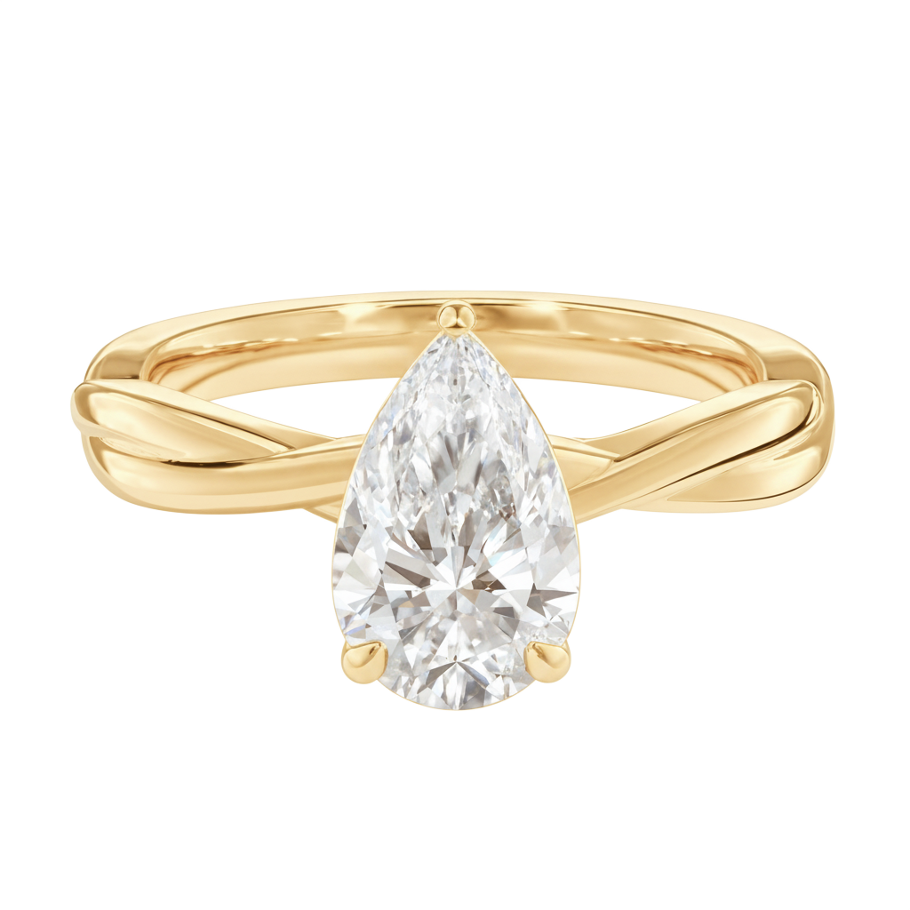 Wreath - Pear - Yellow Gold - Plain