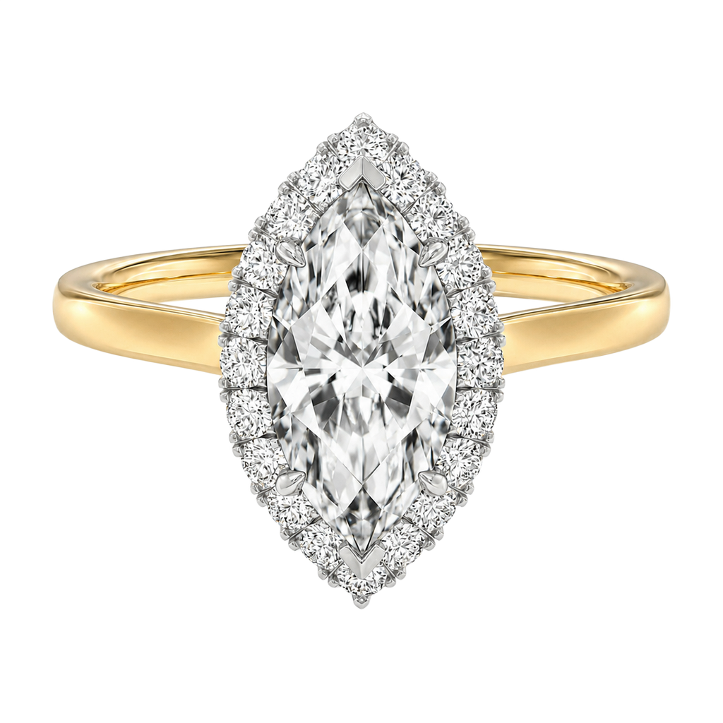 Cordelia - Marquise - Yellow / White Tone - Plain