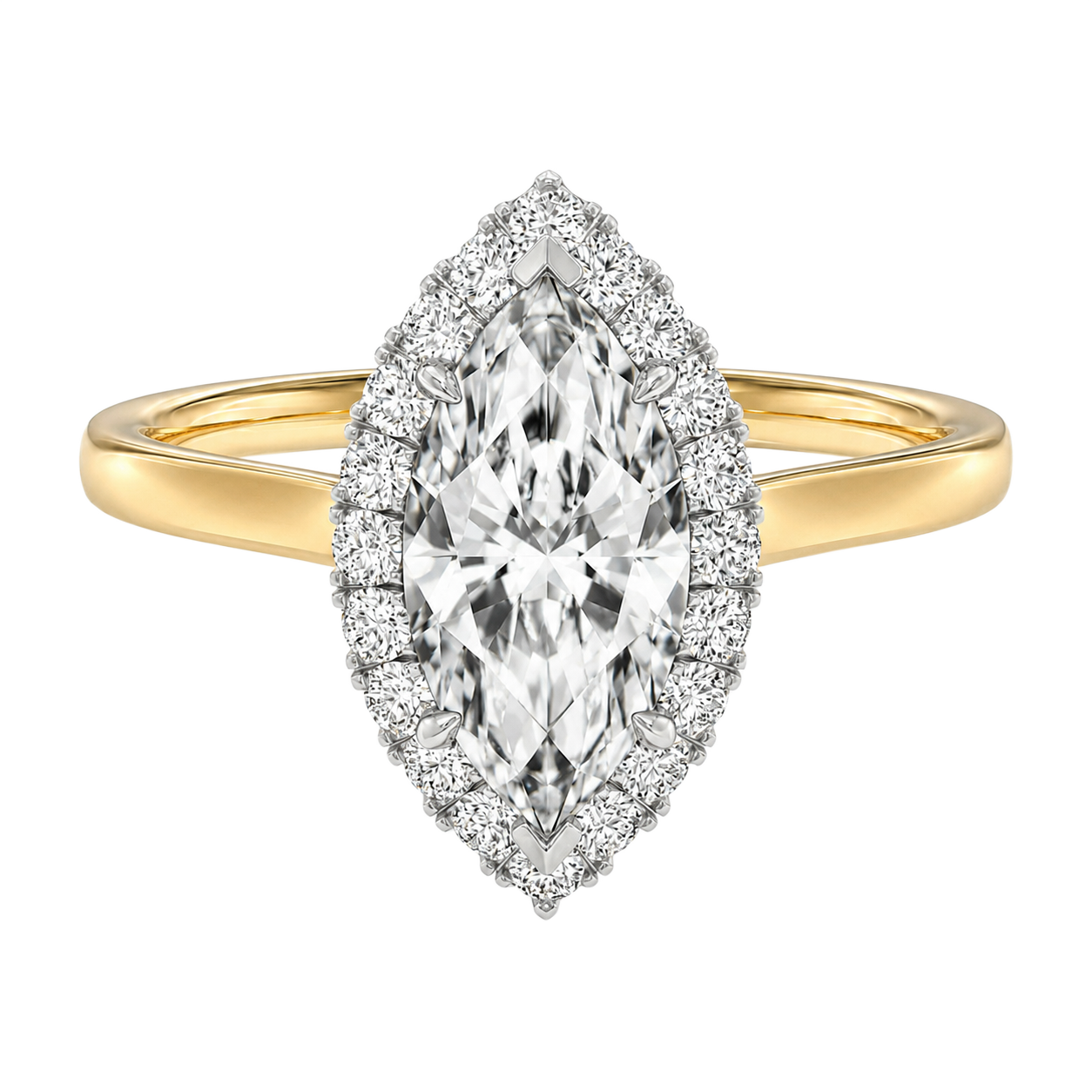 Cordelia - Marquise - Yellow / White Tone - Plain