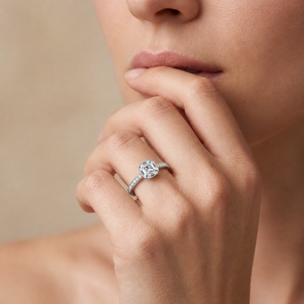 Bailey - Asscher - White Gold - Channel