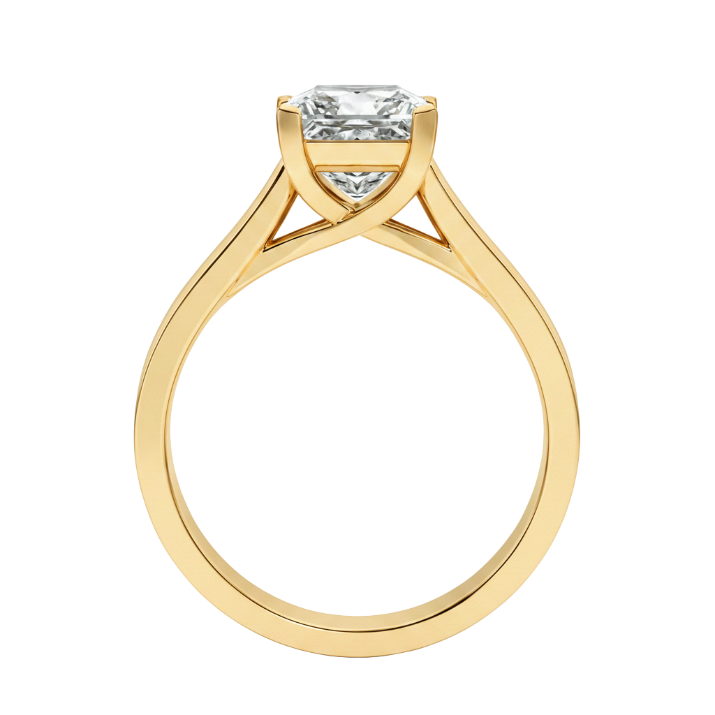 Basilica - Asscher - Yellow Gold - Channel