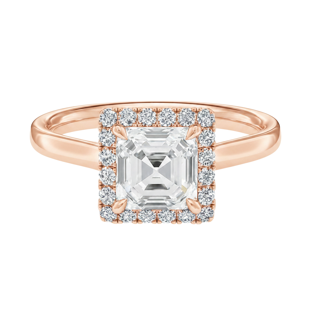 Cordelia - Asscher - Rose Gold - Plain
