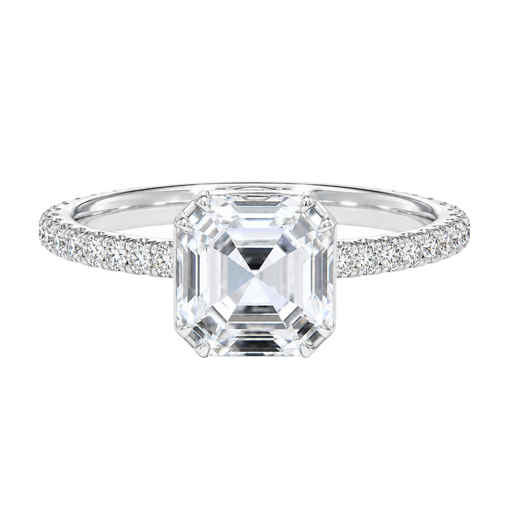 Solenne - Asscher - White Gold - Pavé