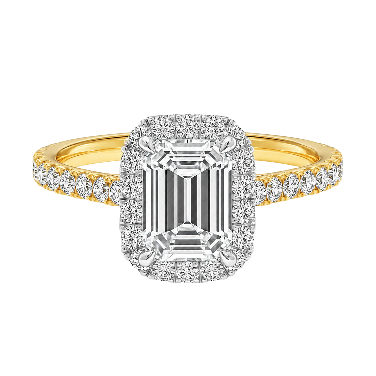 Cordelia - Emerald - Yellow / White Tone - Pavé