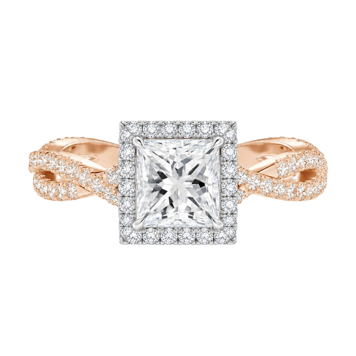 Braid - Princess - Rose/White Tone - Pavé