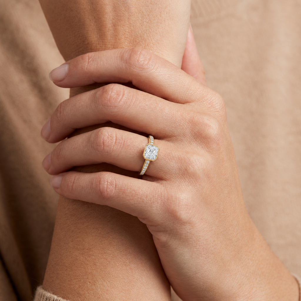 Bailey - Radiant - Yellow Gold - Pavé