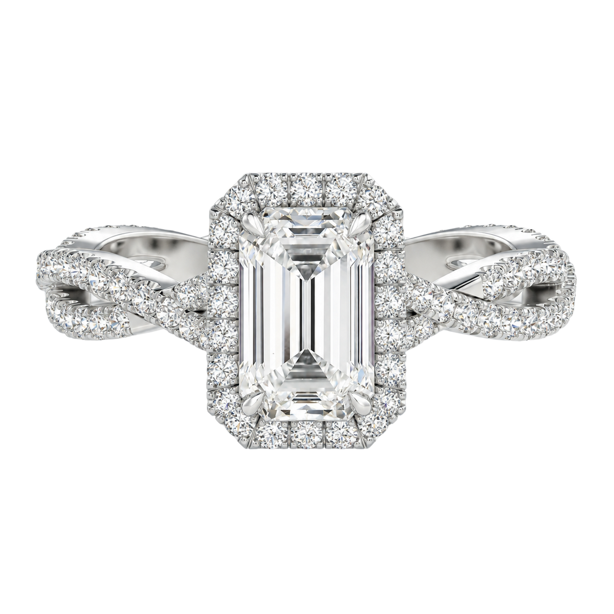 Braid - Emerald - White Gold - Pavé