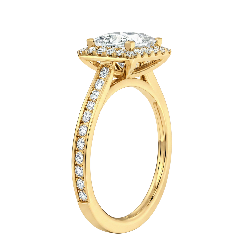 Cordelia - Princess - Yellow Gold - Channel