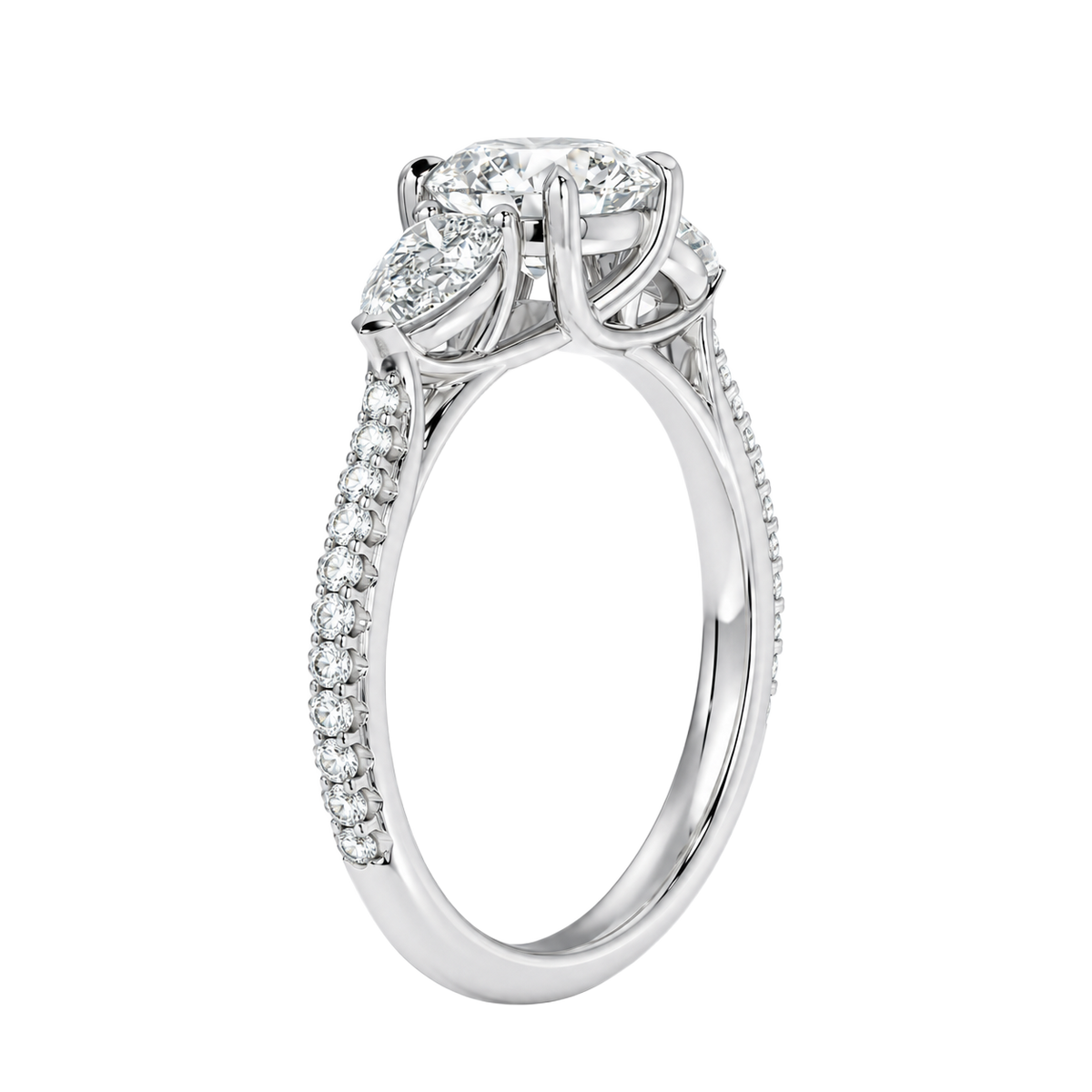 Halcyon - Round - White Gold - Pavé