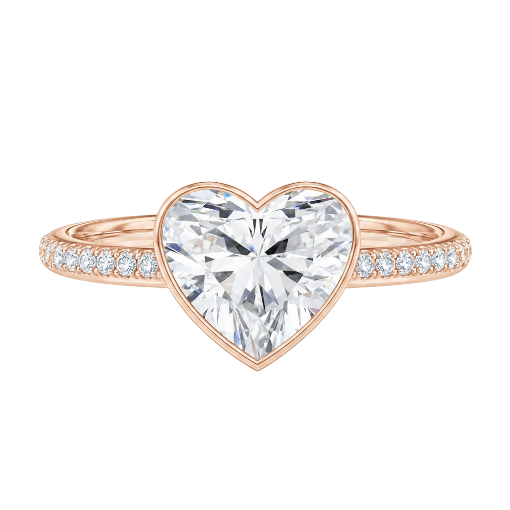 Bailey - Heart - Rose Gold - Pavé