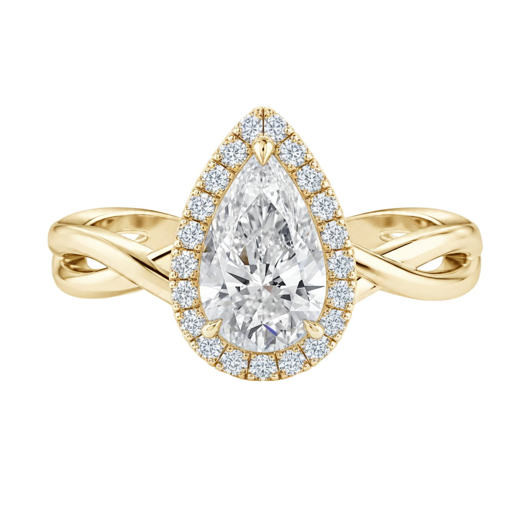 Braid - Pear - Yellow Gold - Plain