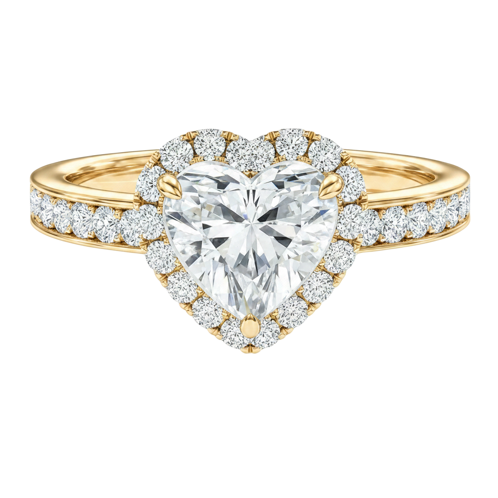 Cordelia - Heart - Yellow Gold - Channel