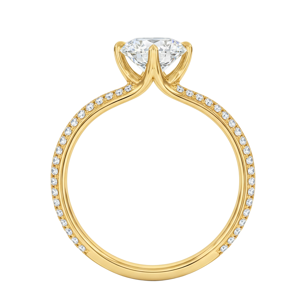 Lumiere - Princess - Yellow Gold - Pavé