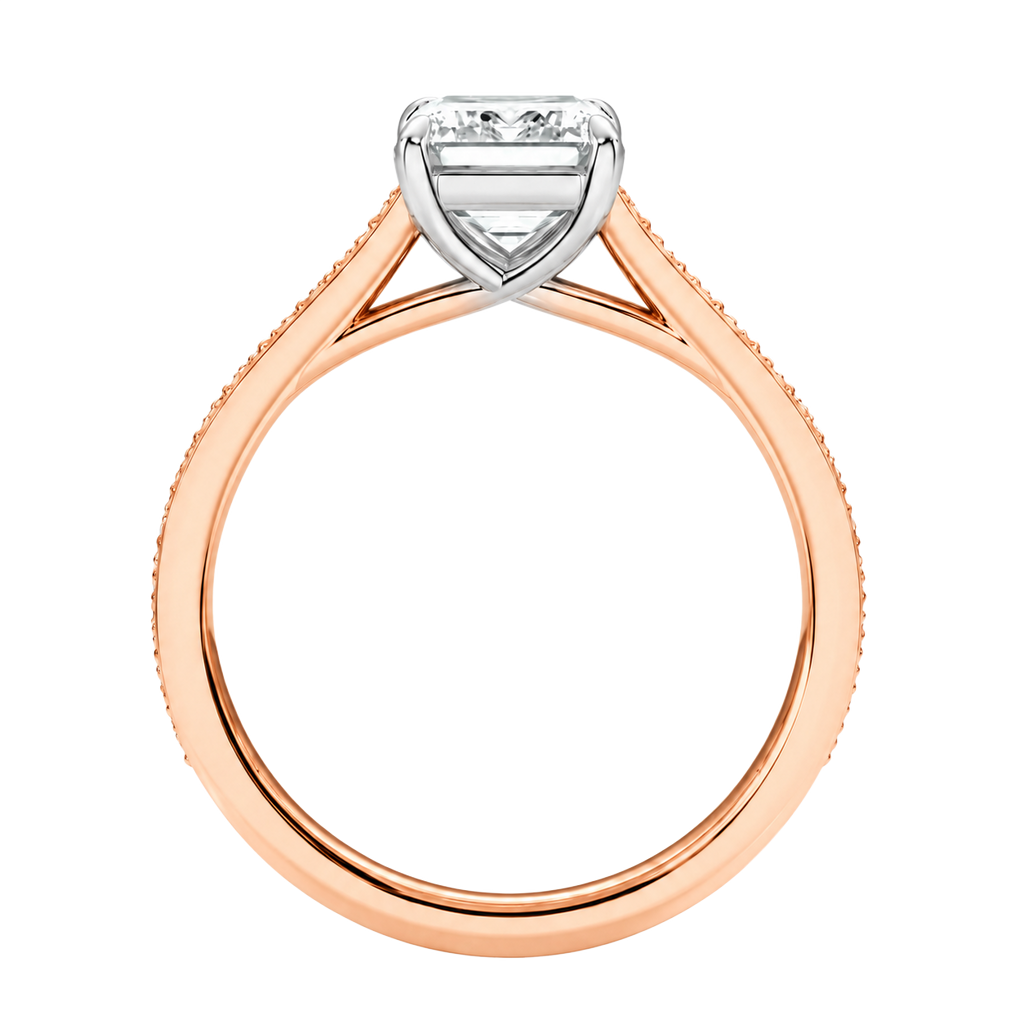 Basilica - Asscher - Rose/White Tone - Pavé