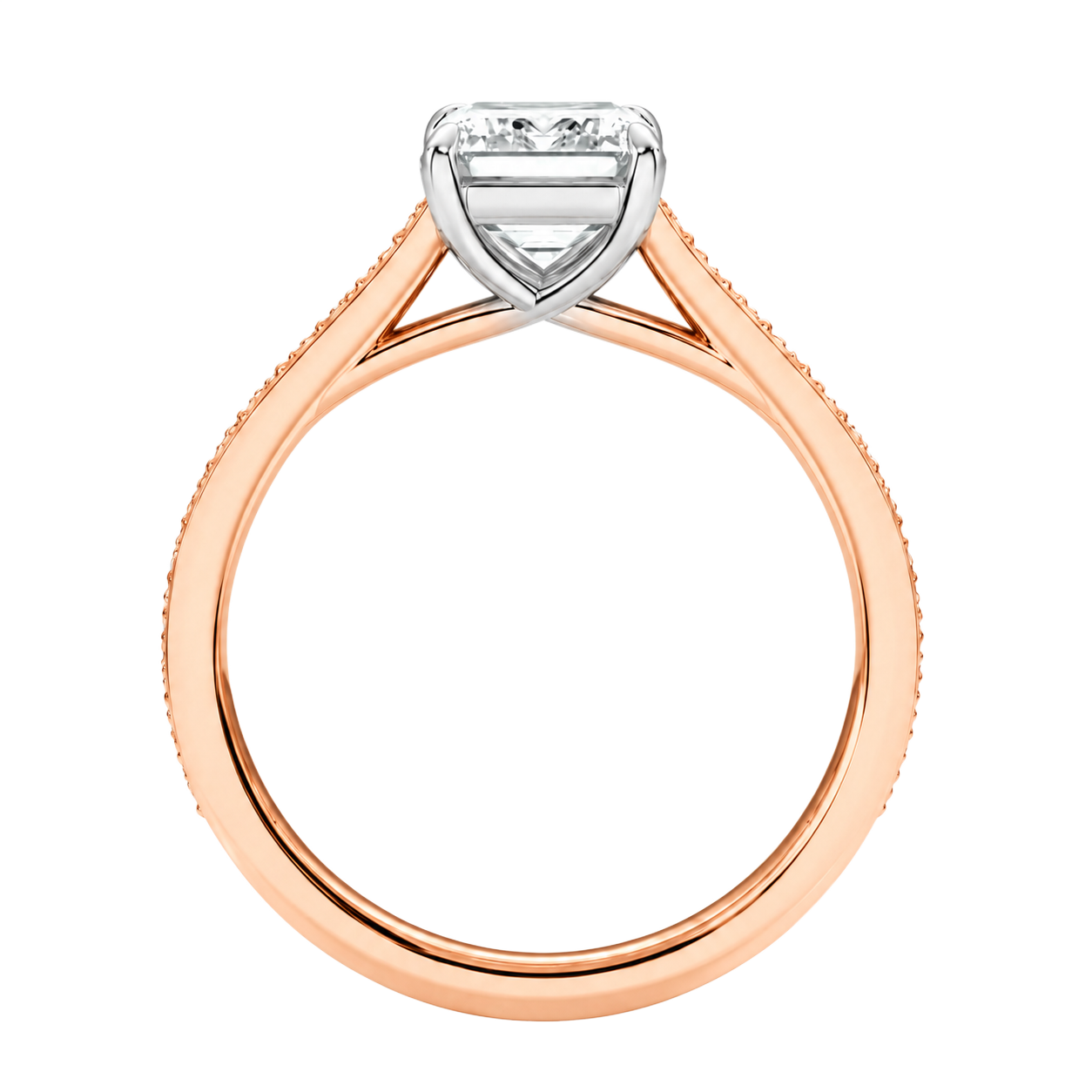Basilica - Asscher - Rose/White Tone - Pavé