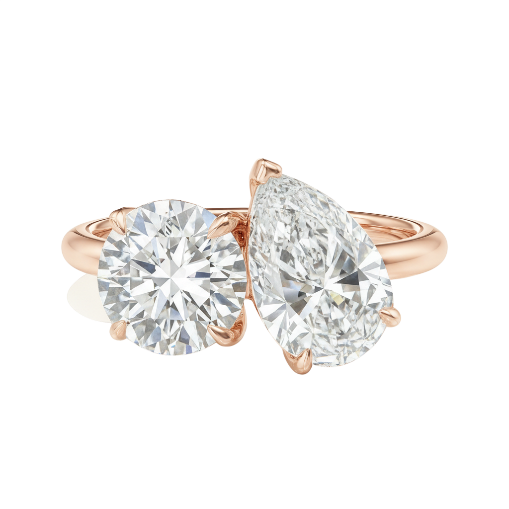 Duo - Round - Rose Gold - Plain