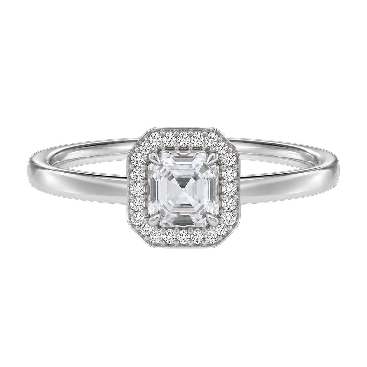 Deneuve - Asscher - Platinum - Plain
