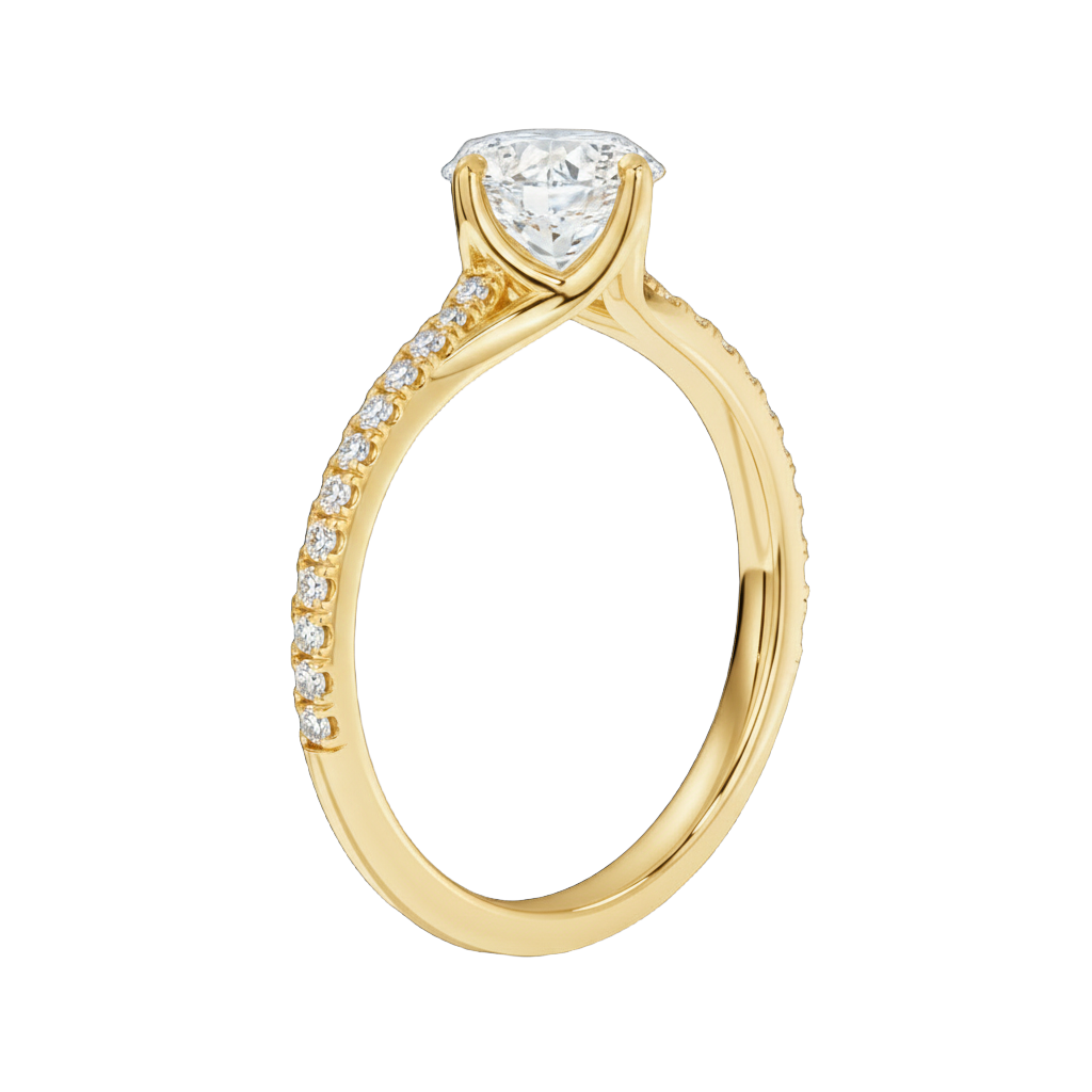 Lumiere - Princess - Yellow Gold - Pavé