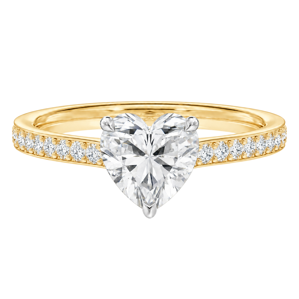 Talia - Heart - Yellow/White Tone - Pavé