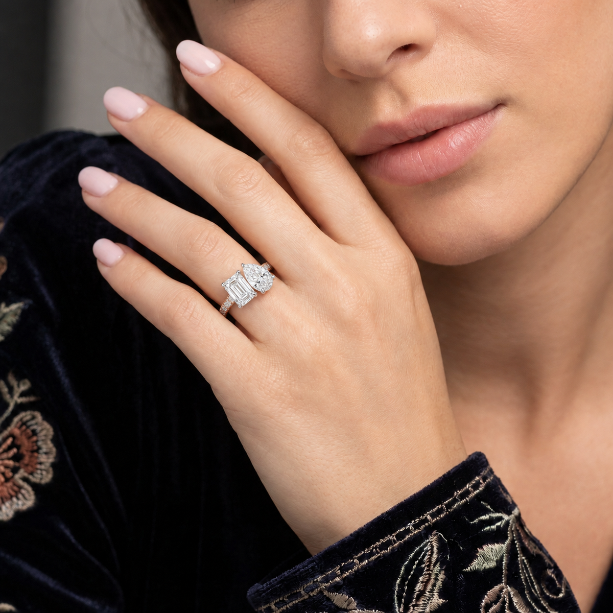 Duo - Emerald - Rose/White Tone - Pavé