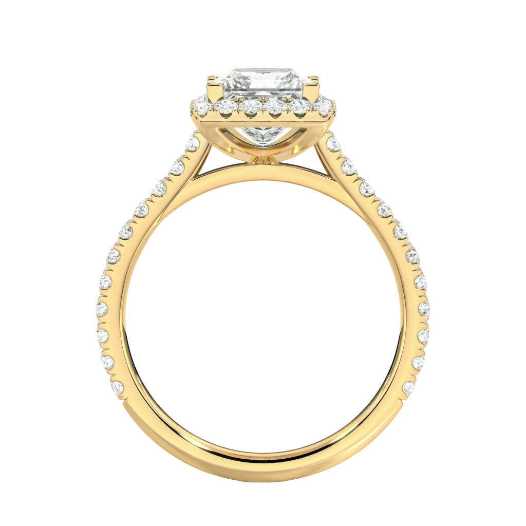 Cordelia - Princess - Yellow Gold - Pavé