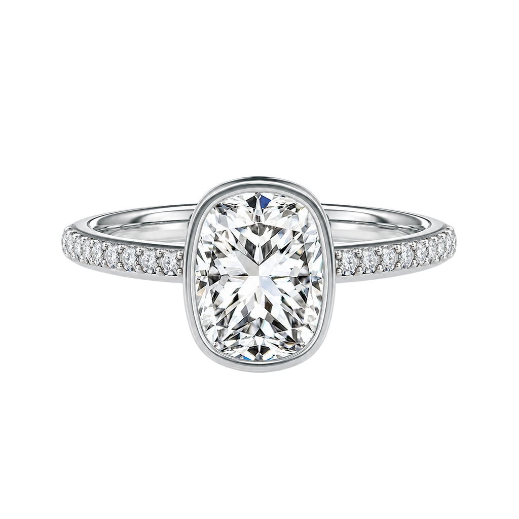 Bailey - Cushion - Platinum - Pavé
