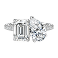 Duo - Emerald - White Gold - Pavé