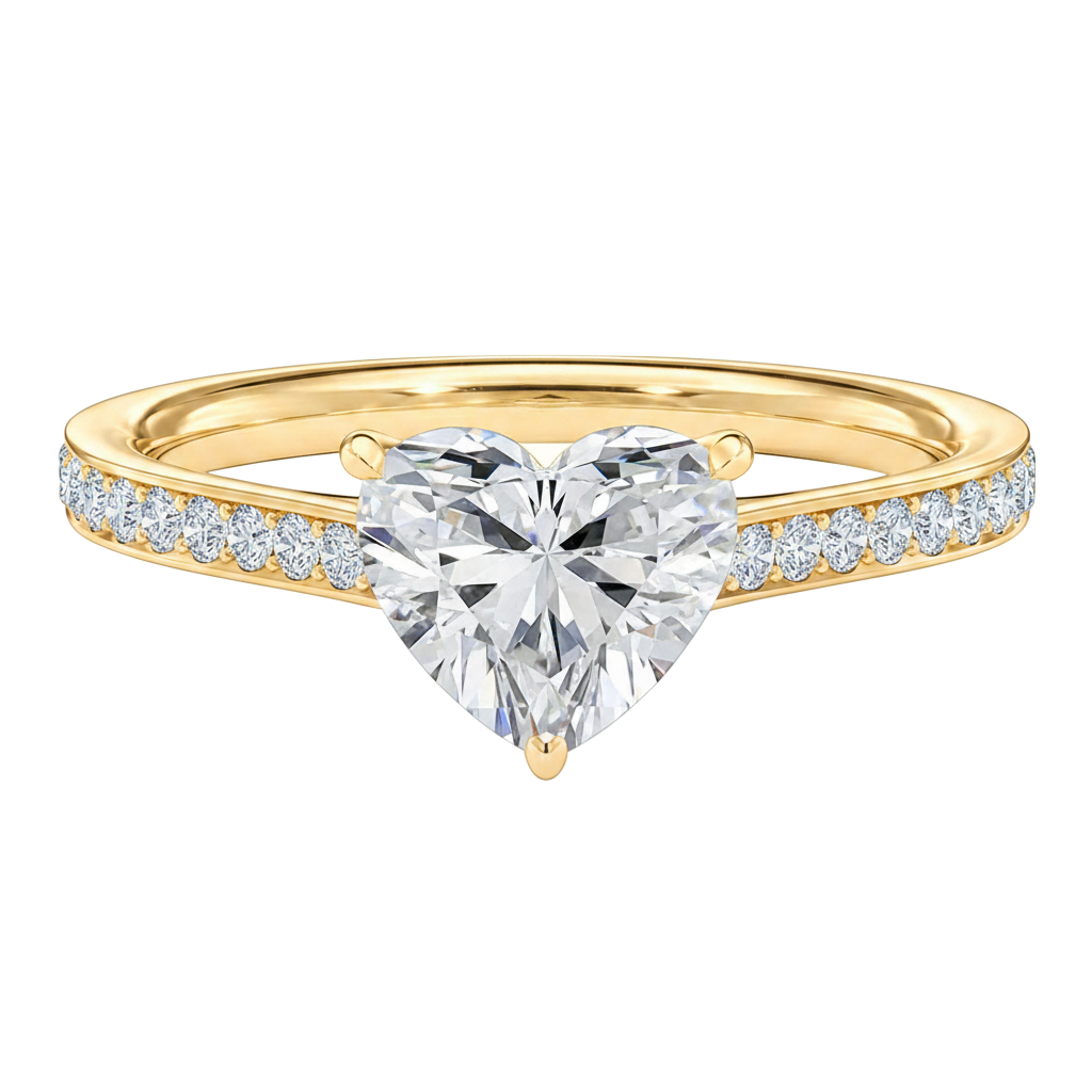 Basilica - Heart - Yellow Gold - Pavé