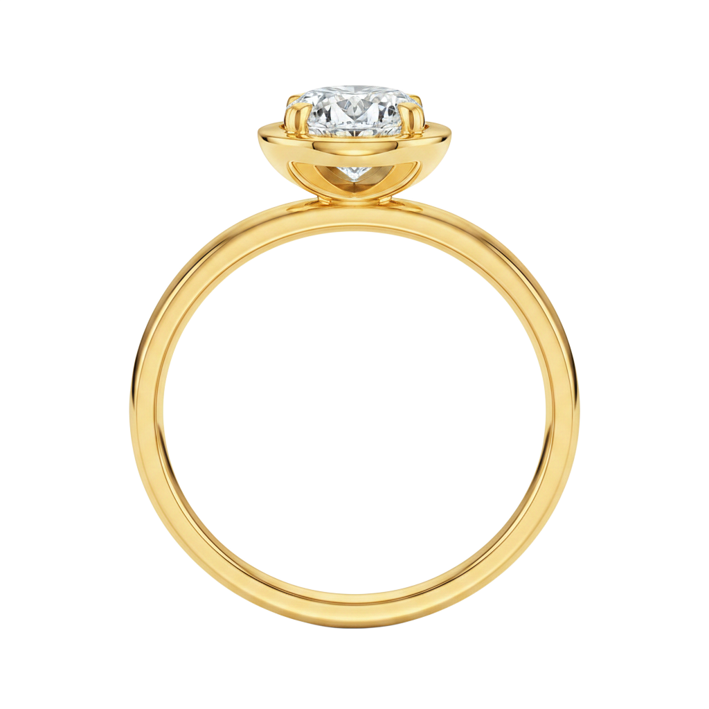 Deneuve - Pear - Yellow Gold - Plain