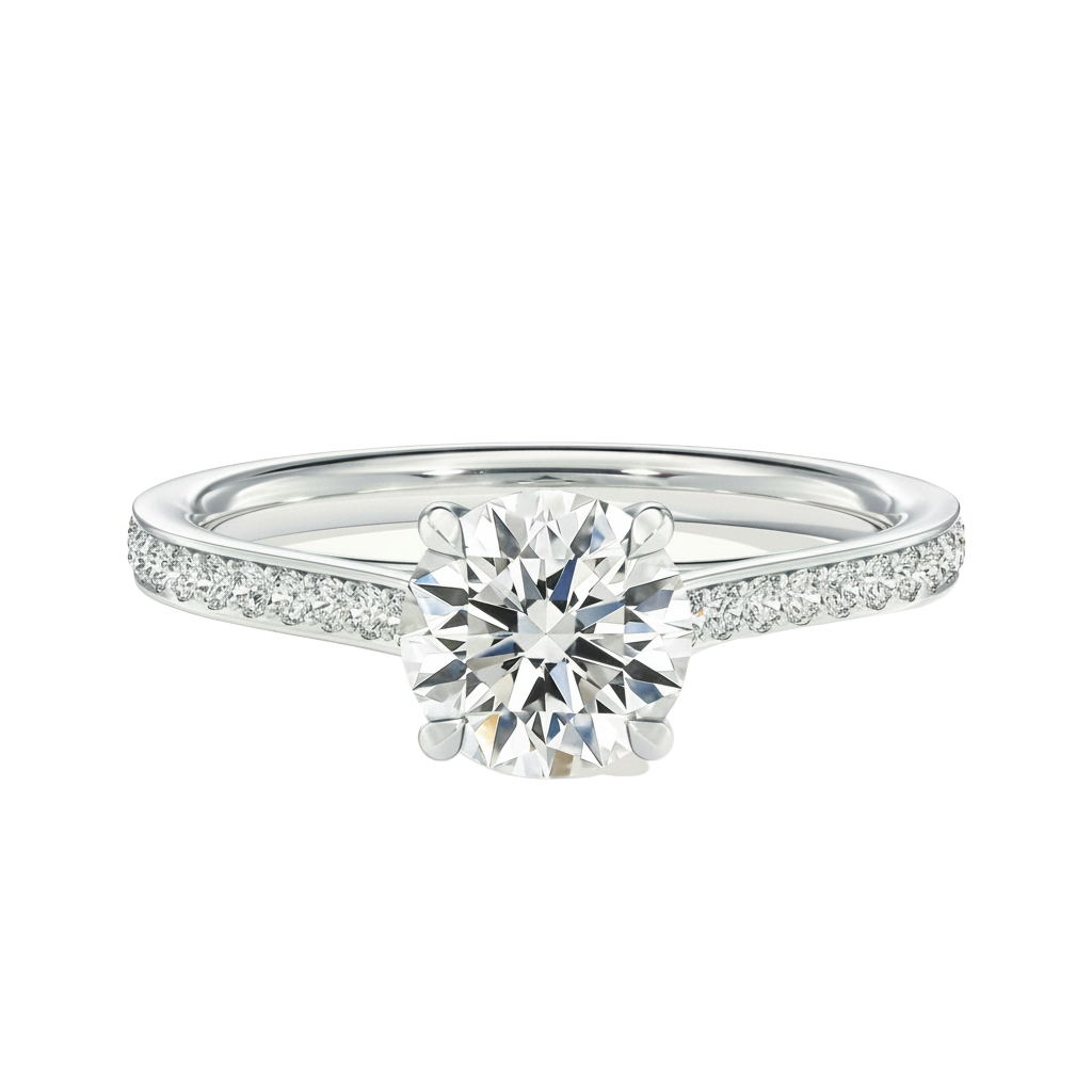 Basilica - Round - White Gold - Pavé