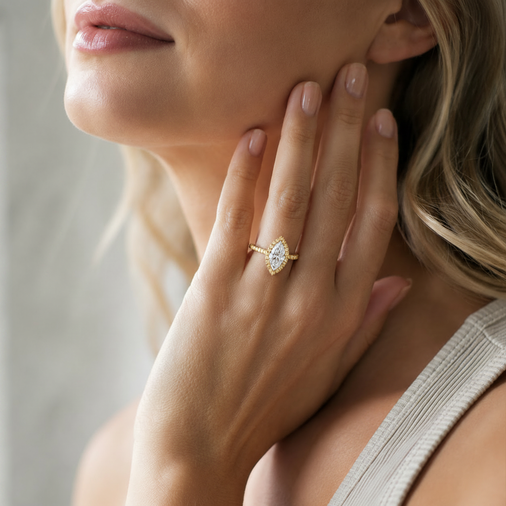 Cordelia - Marquise - Yellow Gold - Channel