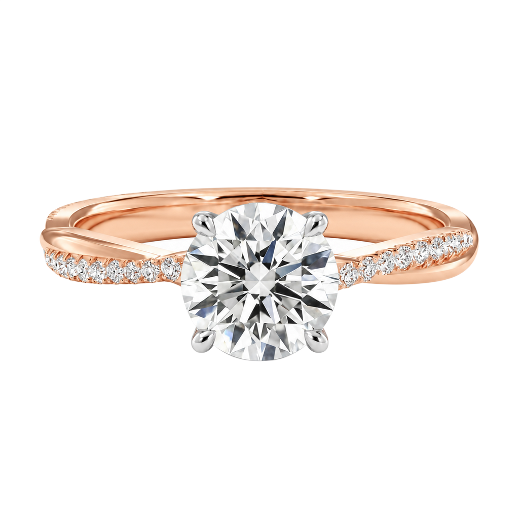 Wreath - Round - Rose/White Tone - Pavé