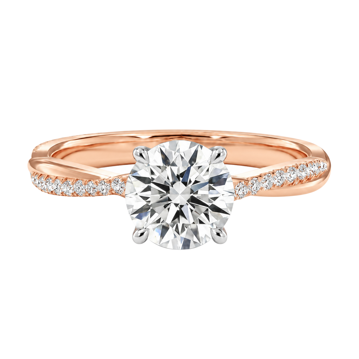 Wreath - Round - Rose/White Tone - Pavé
