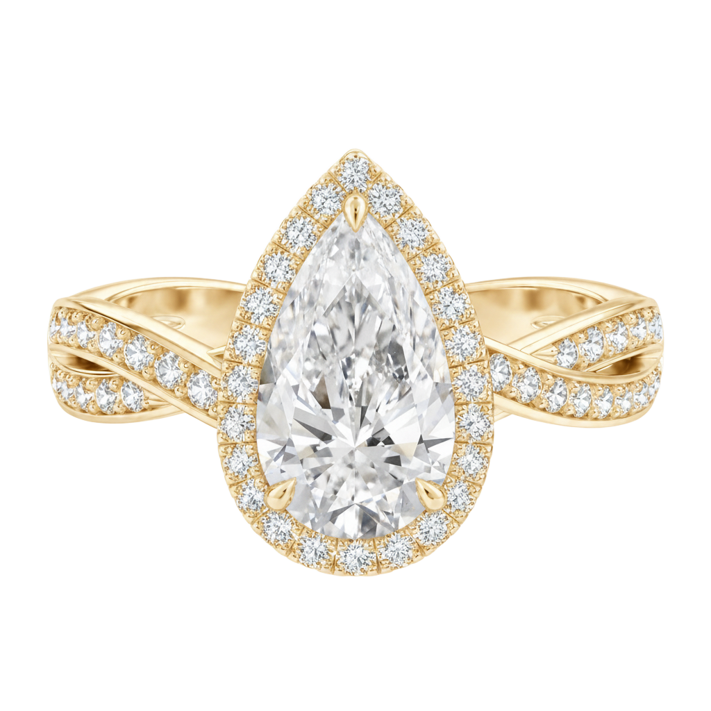 Braid - Pear - Yellow Gold - Channel