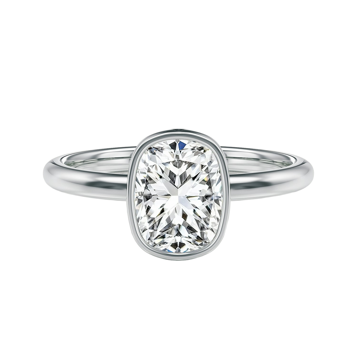 Bailey - Cushion - White Gold - Plain