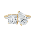 Duo - Princess - Yellow Gold - Pavé