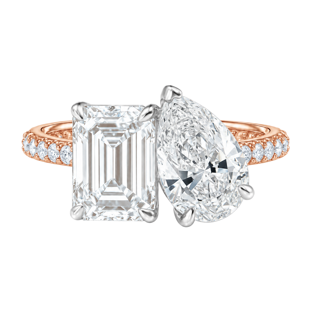 Duo - Emerald - Rose/White Tone - Pavé