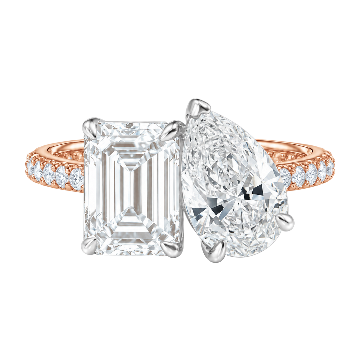 Duo - Emerald - Rose/White Tone - Pavé